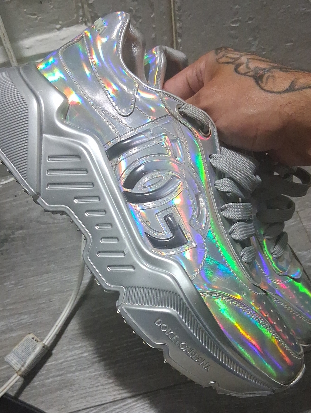 Dolce & Gabanna Silver Sneakers - Iridescent Trainer